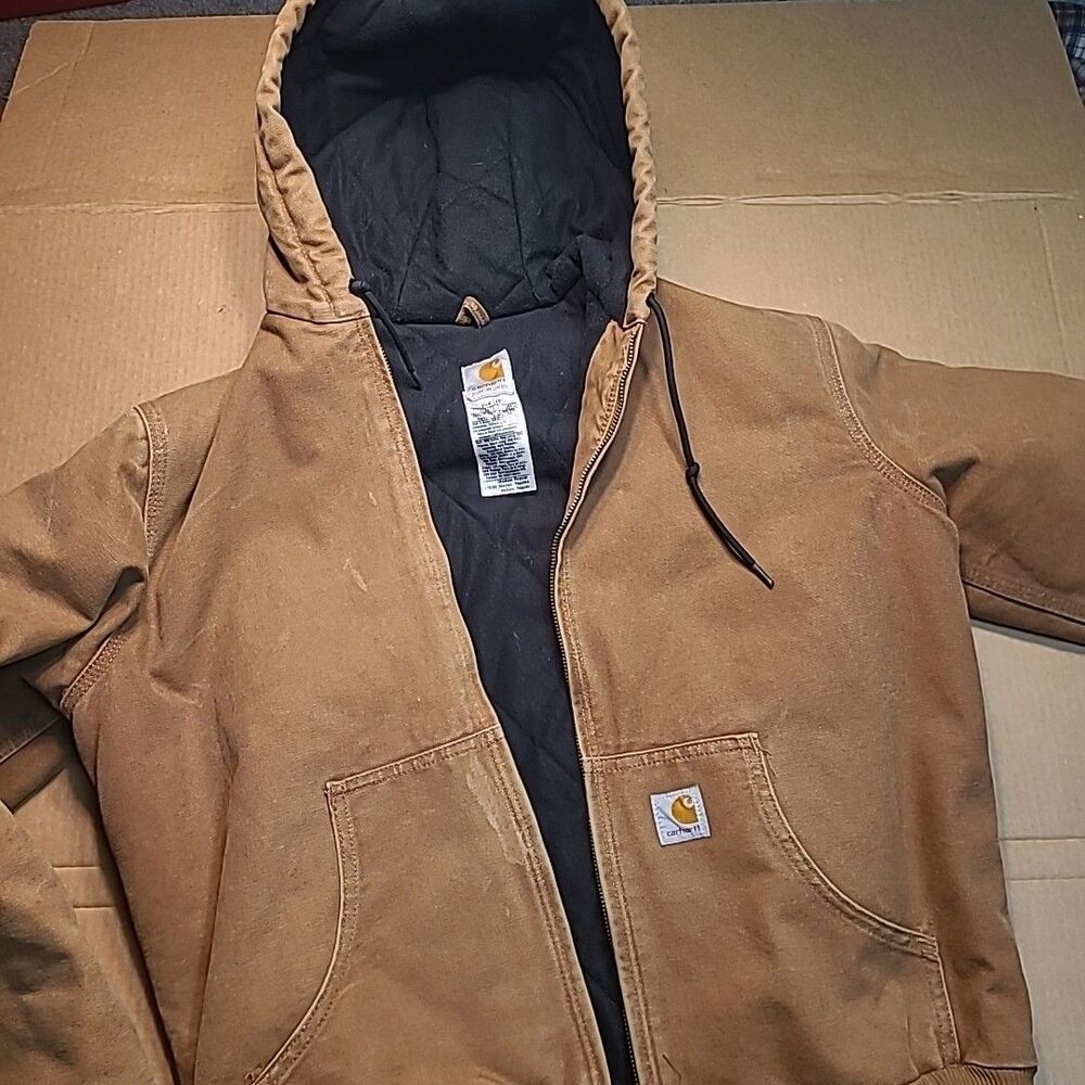 CARHARTT J130 US Womens Medium Regular Brown Hooded Insulated Canvas Jacket